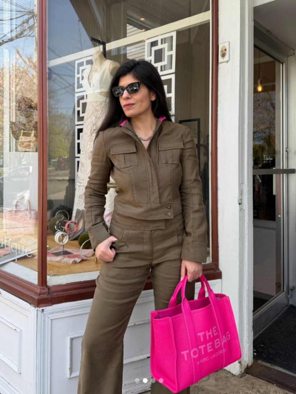 DVF DIANE VON FURSTENBERG Mess Army Green Linen Blend Bomber Jacket, Size 10